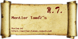 Mentler Tamás névjegykártya