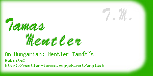 tamas mentler business card